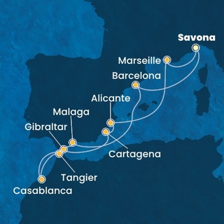 Costa diadema – krstarenje zapadnim mediteranom Polazak 28.10.2025