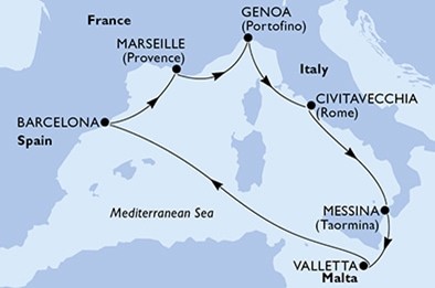 Krstarenje zapadnim Mediteranom brodom MSC World Europa-2