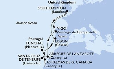 Krstarenje Španjolskom, Kanarima I Portugalom Sa Madeirom Brodom MSC Virtuoza