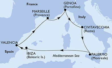 Jesensko Krstarenje Do Sicilije I Ibize Brodom MSC GRANDIOSA