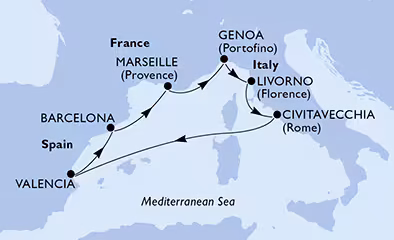 Krstarenje zapadnim Mediteranom brodom MSC ORCHESTRA iz Genove 2026.