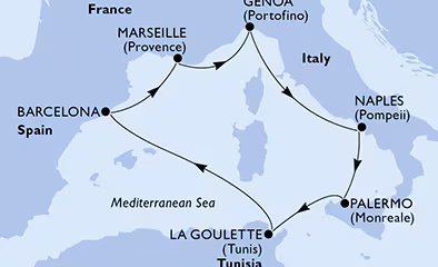 Krstarenje zapadnim Mediteranom brodom MSC SPLENDIDA 2026.